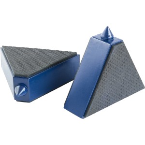 2er Set LUX Anti-Rutsch Auflagen Comfort, blaue Kunststoff-Auflagen mit Anti-Rutsch-Fläche und Spitze.