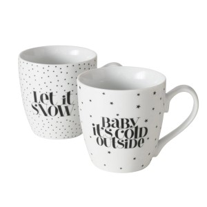 Boltze Jumbobecher Soho 2-fach Sortiert 480 ml Weiß-Schwarz