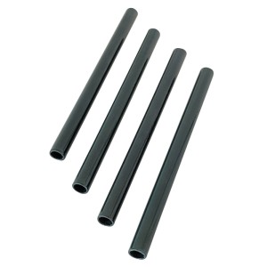 Vier schwarze, pulverbeschichtete Stahl-Verbinder für Rankgitter und Staudenstützen. Ideal zur Höhenerweiterung im Garten.