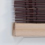 Detailansicht: OBI Bambus-Raffrollo Mataro Teak, natürlicher Sicht- und Sonnenschutz.