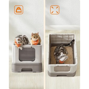 Feandrea Katzenklo 54,3 cm x 42,5 cm x 37,8 cm Hellgrau