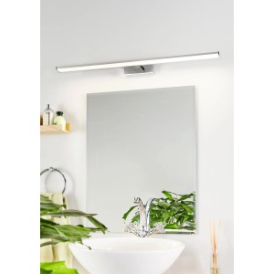 Moderne Eglo LED-Wandleuchte Pandella, 78 cm, Chrom-Silber, für Badezimmer.