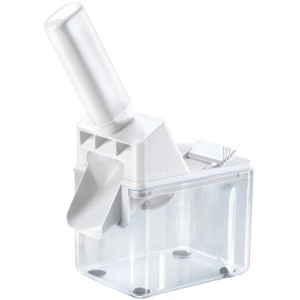 Leifheit Pflaumenentsteiner aus Kunststoff mit Auffangbehälter für Steine.