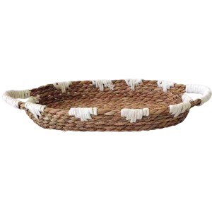 Dekorativer Boltze Korb in Weiß-Braun, 36x25x5 cm, ideal als Geschenkartikel und Deko-Highlight.
