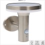 Solar-Wandleuchte Sevilla aus rostfreiem Stahl mit Sensor, 6W, 600lm, 2700K, IP44.