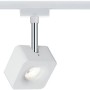 Weißer Paulmann URail LED Spot Cube (8W) am Schienensystem. Dimmbare Innenleuchte.