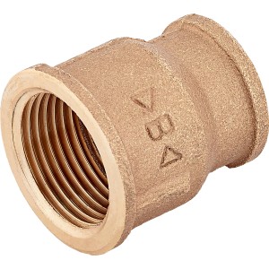 Rotguss Reduziermuffe 24,1/30,3 mm (Rp 3/4-1) für Gewindefittings, Sanitär & Heizung.