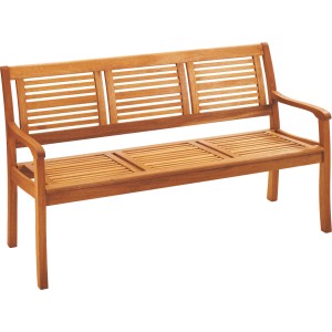 Gartenbank Chelsea 3-Sitzer aus FSC®-Eukalyptusholz, Sprossenoptik, für Garten, Terrasse oder Balkon.