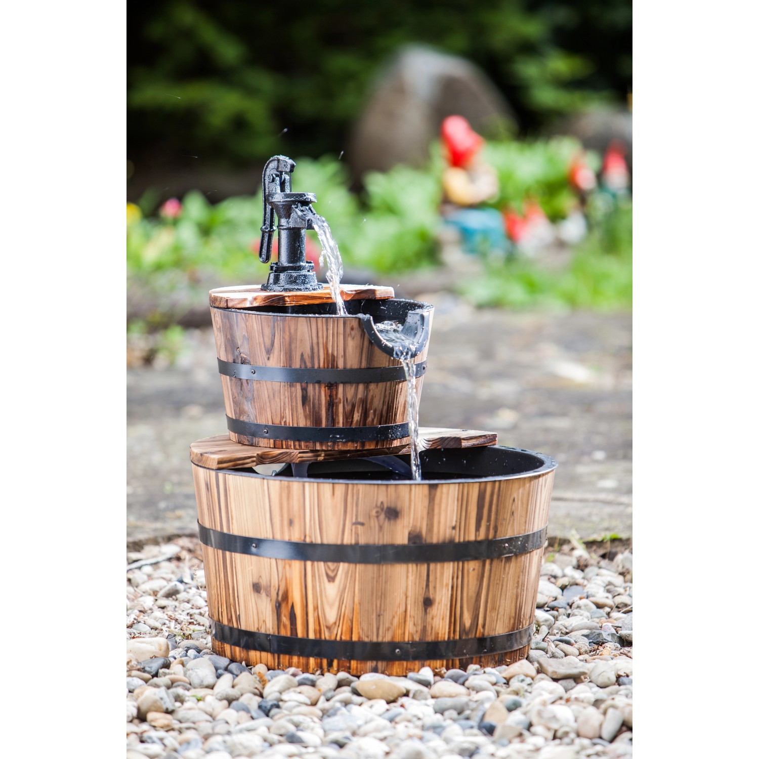 Heissner GartenbrunnenKomplettSet Wooden Barrels kaufen bei OBI
