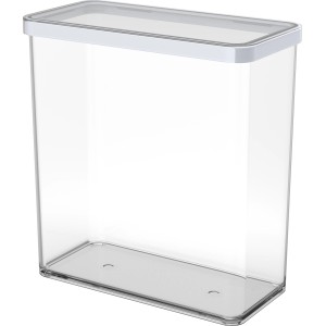 Transparente Rotho Dose Premium Loft (3,2 l) für Küche, mit weißem Deckel.
