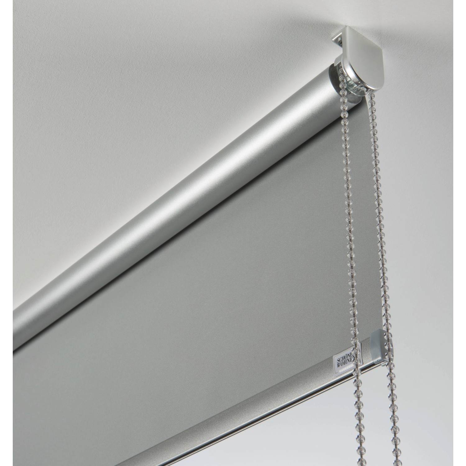 Schöner Wohnen Thermo-Rollo Martha, 45x150 cm, hellgrau. Verdunkelndes Rollo mit Kettenzug für Fenster.