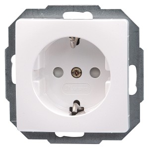 Kopp Steckdose 1-fach Paris Arktisweiß, Schutzkontakt, Kinderschutz.