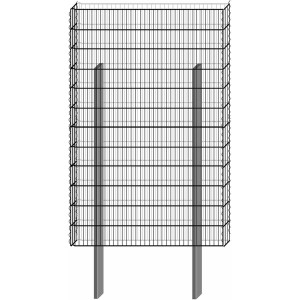 Bellissa Gabione Limes Pico12 Bausatz, 180x115x12cm, Drahtgitter mit Pfosten für Garten.