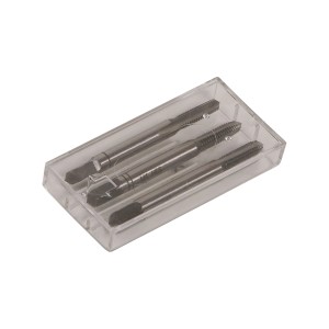 LUX Gewindebohrer Set Stahl M4 Comfort im transparenten Kunststoffkasten.