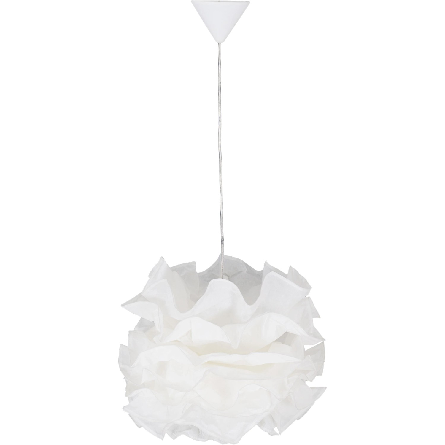 Weiße Näve Pendelleuchte Fedora aus Papier und Kunststoff, rund, für E27 Leuchtmittel.