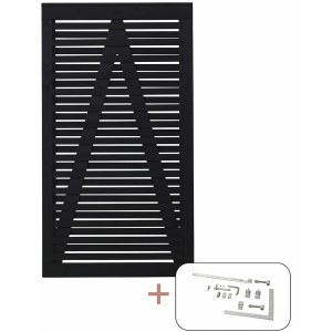Plus Holz Einzeltor Osaka Nadelholz Schwarz 100 cm x 180 cm