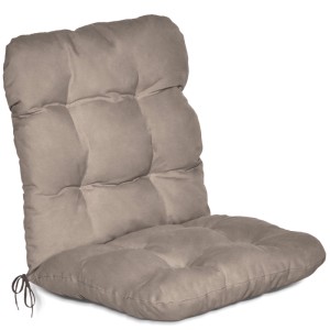 Beautissu Niedriglehner Auflage Flair NL, taupe, 100x50x8cm. Gepolstertes Sitzkissen mit Heftungen und Befestigungsschnüren.