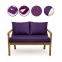 Violettes Setgarden Bankkissen-Set für 2-Sitzer Gartenbank, bestehend aus Sitz- und Rückenkissen.
