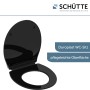 Schwarzer Schütte WC-Sitz Duroplast Slim mit Absenkautomatik und Schnellverschluss.