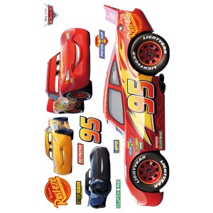 Selbstklebende Fototapete Cars XXL: Lightning McQueen und Freunde für Kinderzimmer.