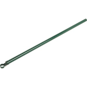 Grüne Zaunstrebe mit Schelle (Ø 40 mm, 2000 mm) zur Stabilisierung von Zaunpfählen.