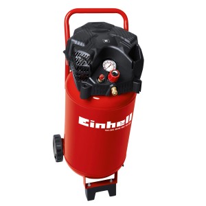 Einhell Kompressor TH-AC 240/50/10 OF, 1500 W, rot, mit Rädern und Manometer.