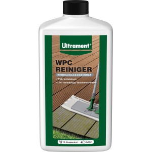 Flasche Ultrament WPC Reiniger 1 l für die Reinigung und Pflege von WPC Oberflächen.