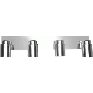 Chromfarbene Trio Deckenleuchte Angelo mit vier Strahlern für GU10 Leuchtmittel.