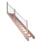 Treppe Mykonos Pro Buche Gerade 80 cm Holz-Edelstahl-Geländer L FSC®
