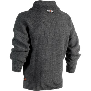 Grauer Herock Pullover Njord XXXL aus Rippstrick, Arbeitskleidung mit kurzem Reißverschluss.