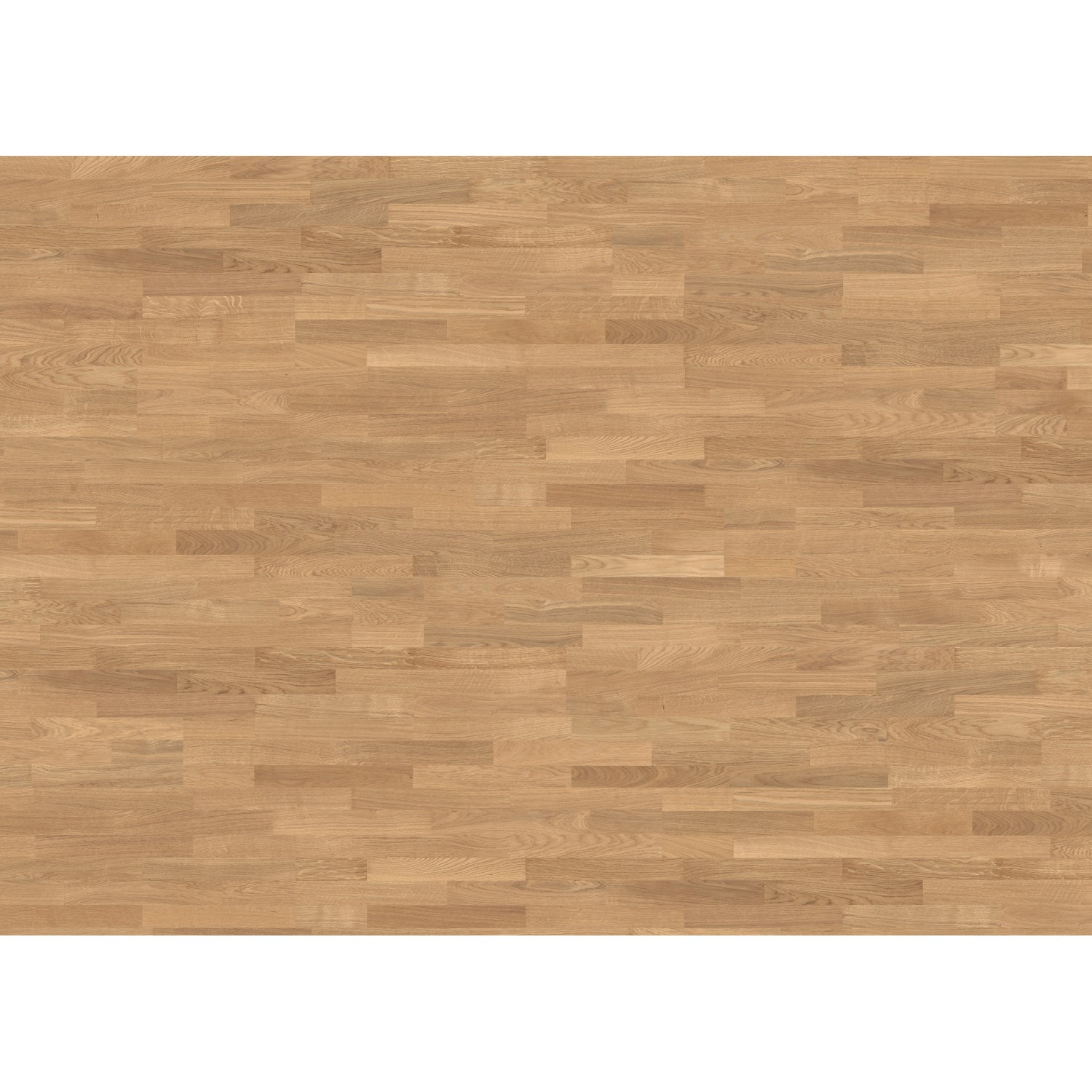 Fertigparkett Eiche Natur, Schiffsboden, versiegelt. Holzstruktur sichtbar.