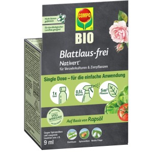 Compo Blattlaus-frei Nativert, 9ml Packung zur Bekämpfung von Blattläusen und saugenden Insekten.