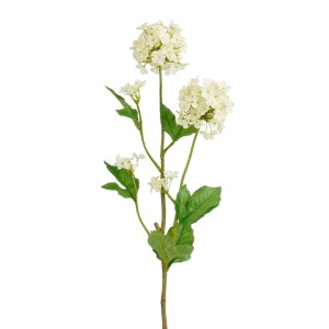 Mica Decorations Viburnum Kunstblume, cremefarbener Stiel mit Blüten und grünen Blättern, 71,5 cm hoch.