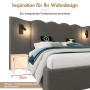 okwish Polsterbett 180x200cm mit Stauraum Doppelbett Grau ohne Matratze_10