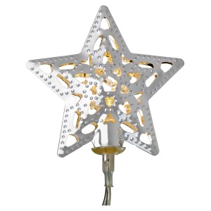 LED Lichterkette Metallstern Silber 10 warmweiße LEDs Innen