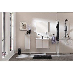 Modernes Fackelmann Badmöbel-Set Compact Line mit Waschtisch, Unterschrank und zwei Türen in Kaschmir (71 cm).
