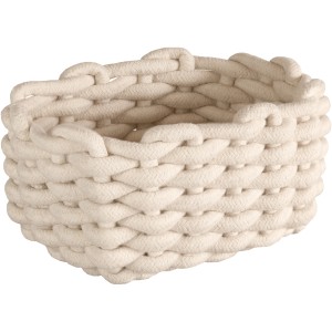 Kleine Wolke Korb Fellone Natur, geflochtener Aufbewahrungskorb in Strickoptik.
