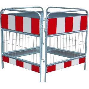 Schake Schachtschutzgitter, 1x1 m, verzinkt, 2-teilig. Baugerät zur Absicherung von Baustellen.