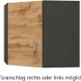 Held Möbel Eckhängeschrank Sorrento in Wotaneiche und Grafit, Küchen-Eckschrank mit Metallgriff.