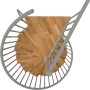 Minka Spindeltreppe Spiral Smart Eiche Grau, Aufsicht. Innentreppe mit Holzstufen und grauem Geländer.