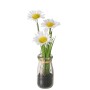 Boltze Kunstpflanze Abner mit weißen Blüten im Glas, 23x45x23cm.