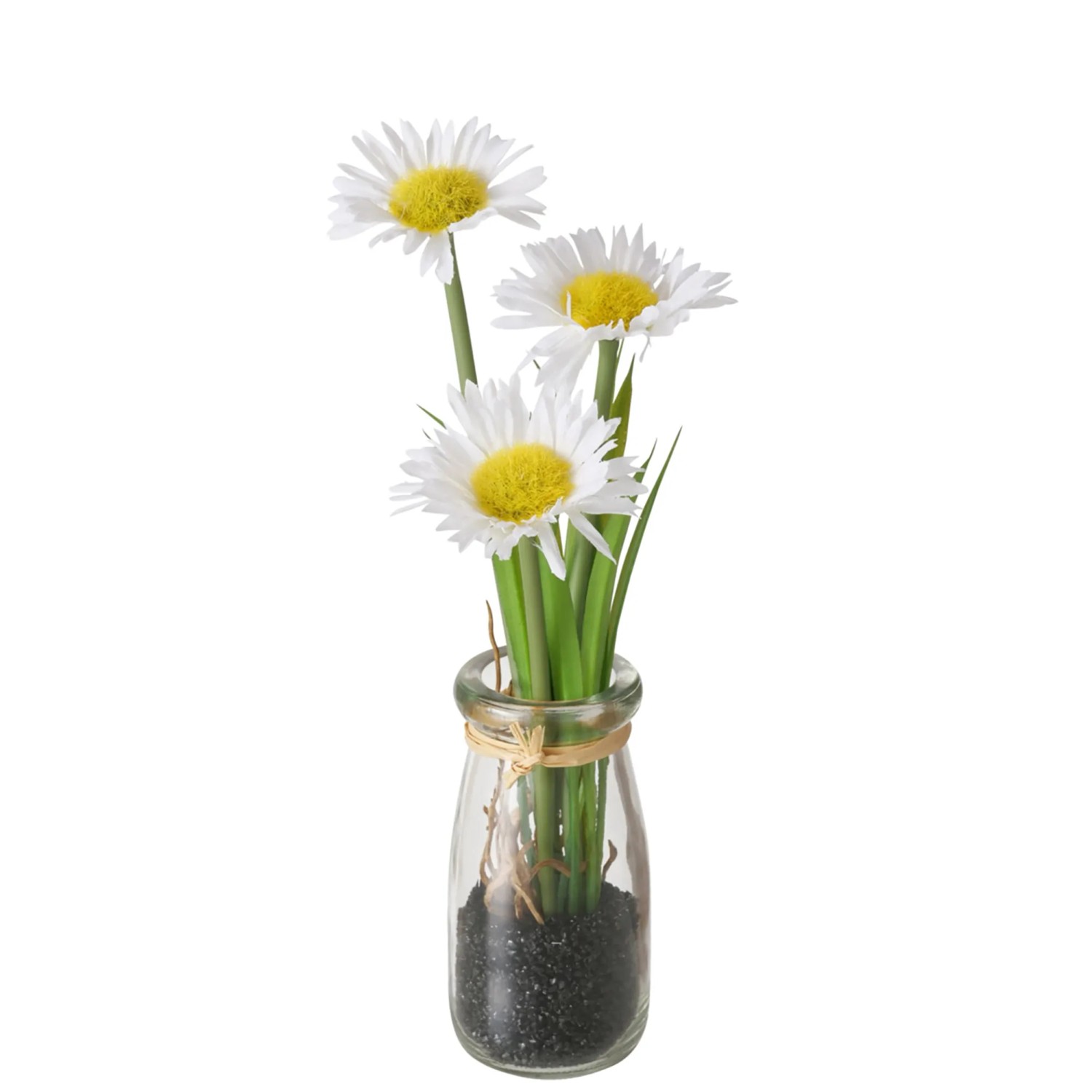 Boltze Kunstpflanze Abner mit weißen Blüten im Glas, 23x45x23cm.