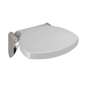 Schulte Duschsitz in Grau mit Chrom Wandhalterung.