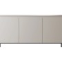 Selsey Bemmi Sideboard 150 cm, kaschmirgrau, mit drei Türen und schwarzen Metallbeinen. Modernes Stauraummöbel.