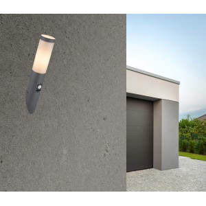 Globo Boston Außenleuchte mit Bewegungsmelder, anthrazitfarbene Wandleuchte.