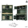 okwish Hochschrank mit LED Lichtsystem Rattan Kippsicherung Küche 120x40x180cm Grün_5
