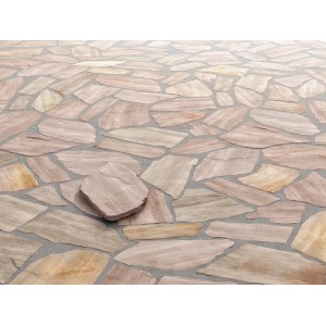 Quarzit-Polygonalplatten Rio Rosario Rosarot Stärke 13-25 mm 1 m²