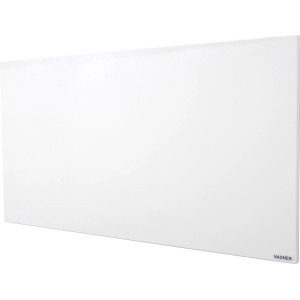 Weiße Vasner Citara M Infrarotheizung, flache Metall Flächenheizung mit 900 Watt.