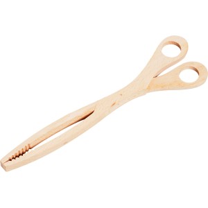 Holz Grillzange, 29 cm, zum Wenden von Grillgut. Praktisches Grillutensil für jeden Grillmeister.