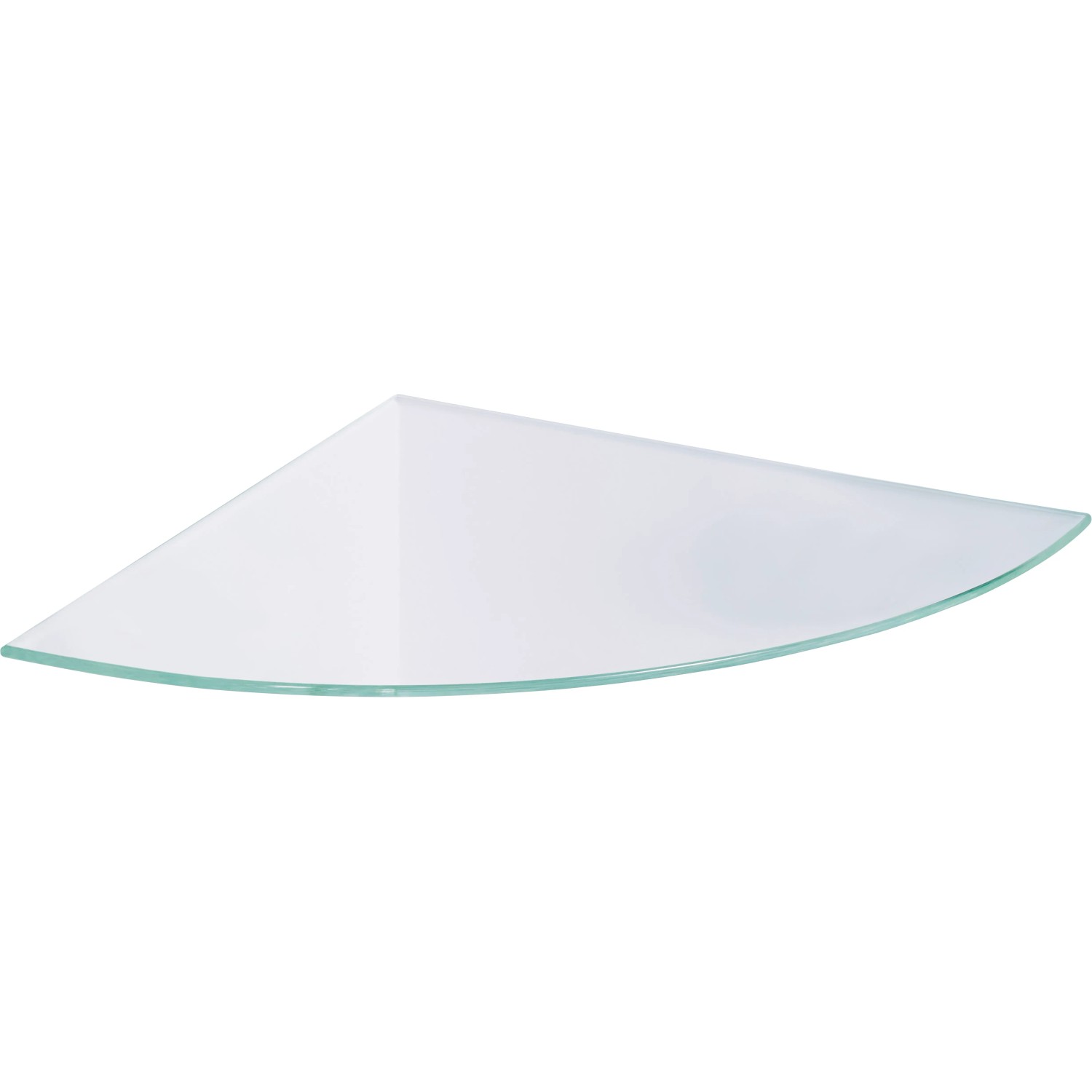 Klares OBI Eckregal Villar mit Glasboden, 25x25x0,6 cm, ideal für Regalböden & Möbelbau.